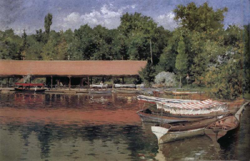 William Merritt Chase The boat in the lake oil painting image